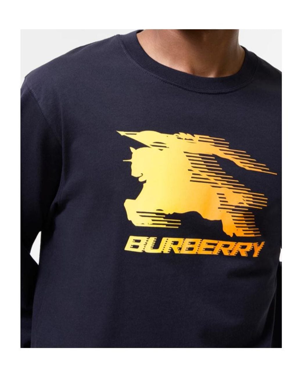 Burberry Blue Long-Sleeve Knight Cotton T-Shirt for men