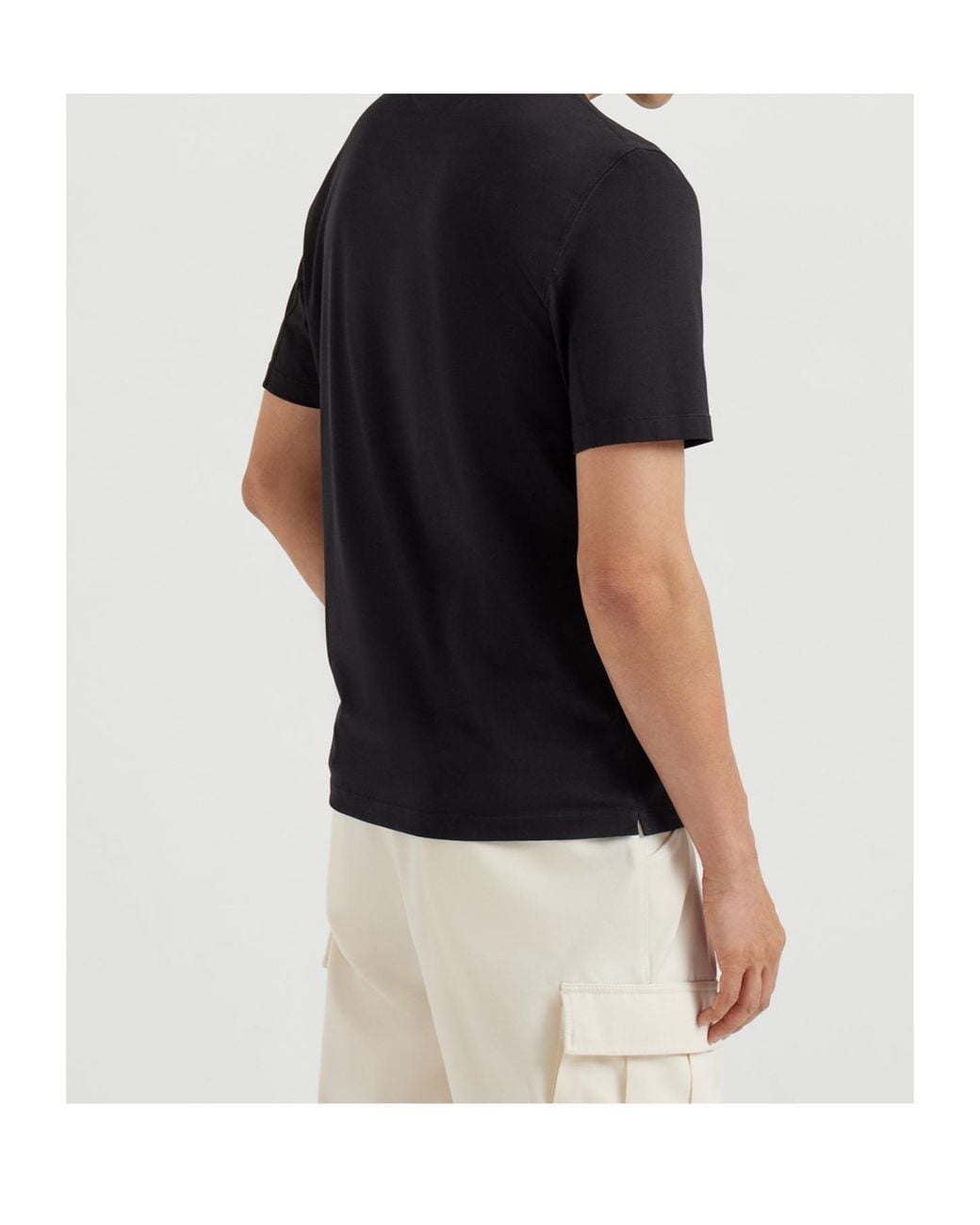 Brunello Cucinelli Black Printed T-Shirt for men