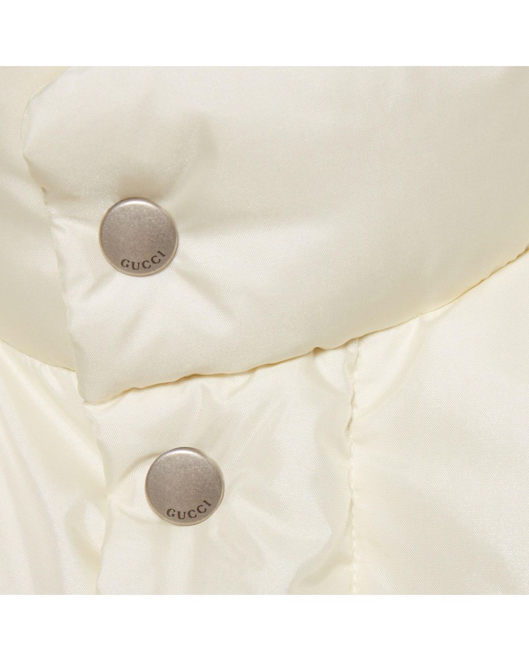 Gucci White Logo-Patch Padded Bomber Jacket