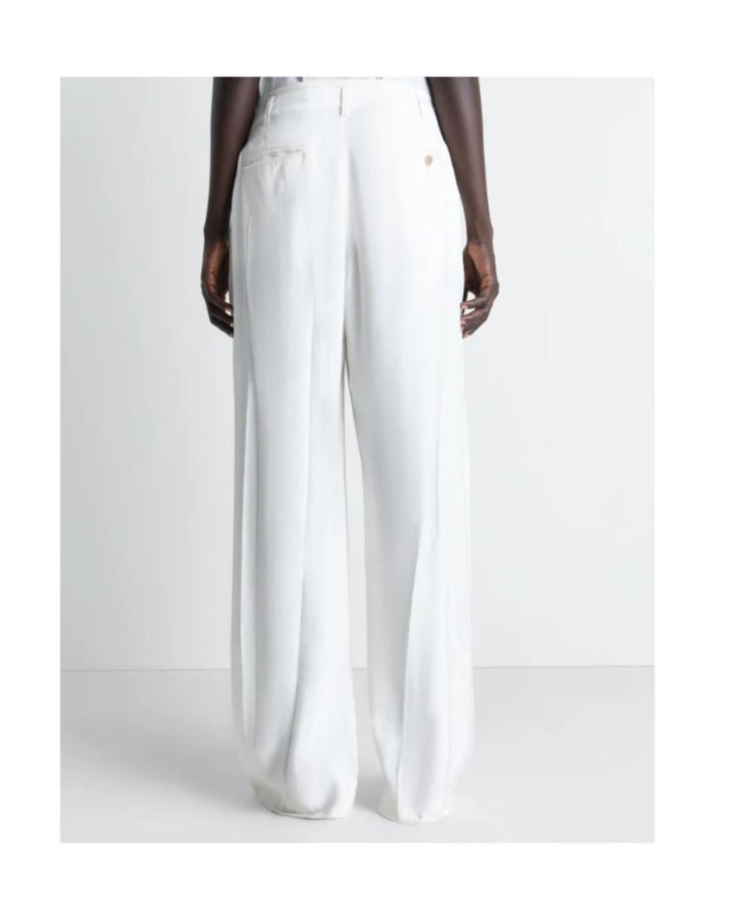 Lemaire White Crinkled Wide-Leg Pants