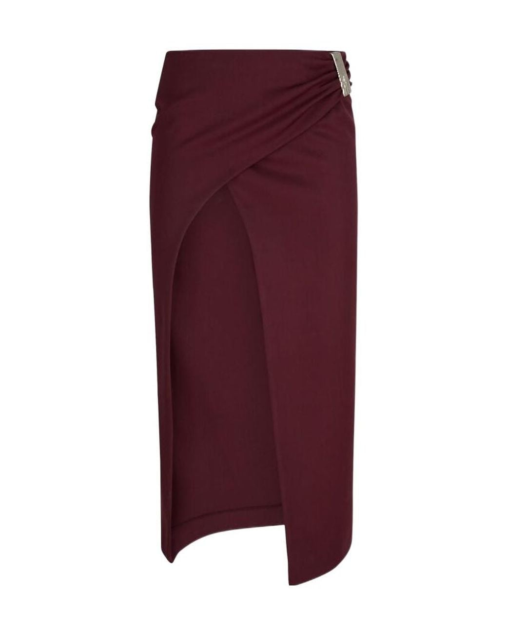 The Attico Purple The Slit Detailed Midi Skirt