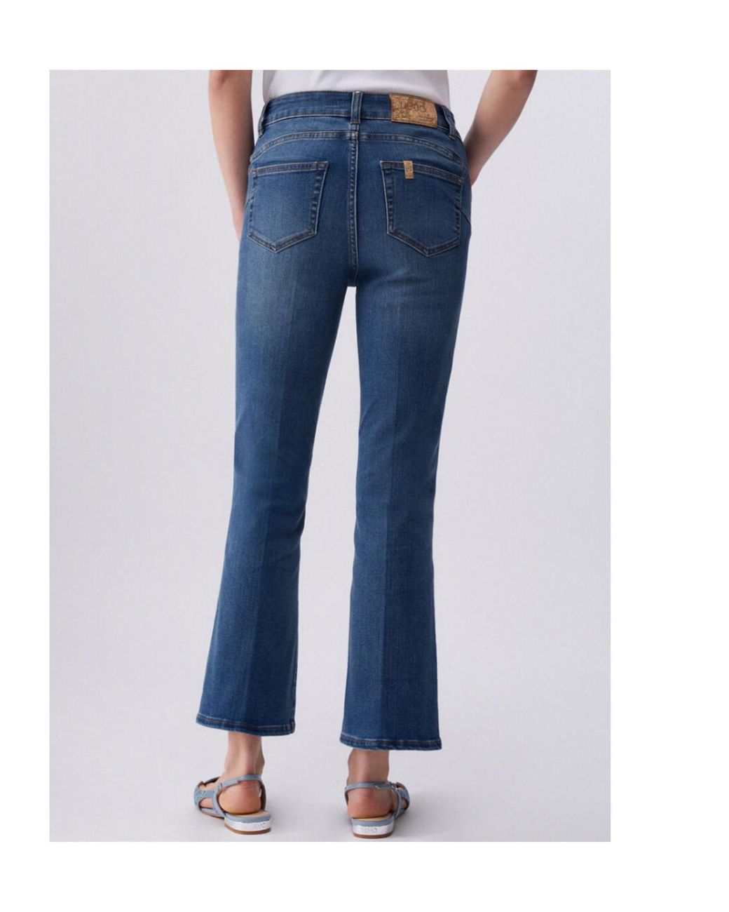 Liu Jo Blue Cropped Flared Jeans