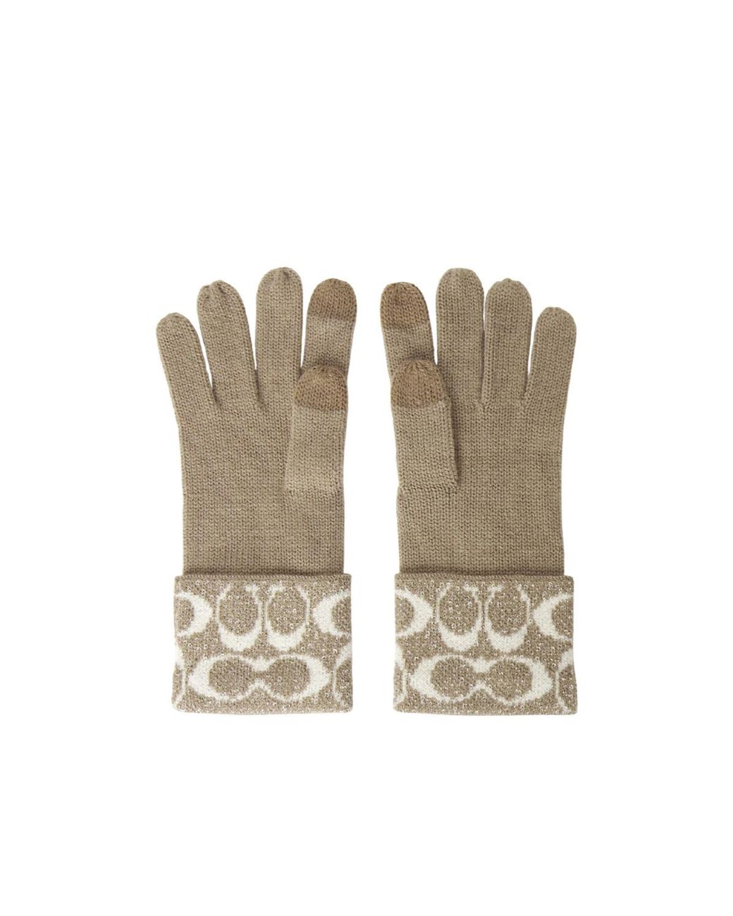 COACH White Gloves And Hat Two-Piece Set