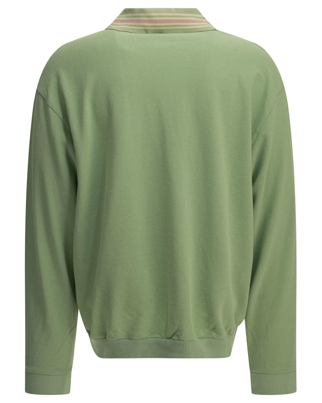 Kapital Green Long-Sleeved Polo Shirt With A Collar for men