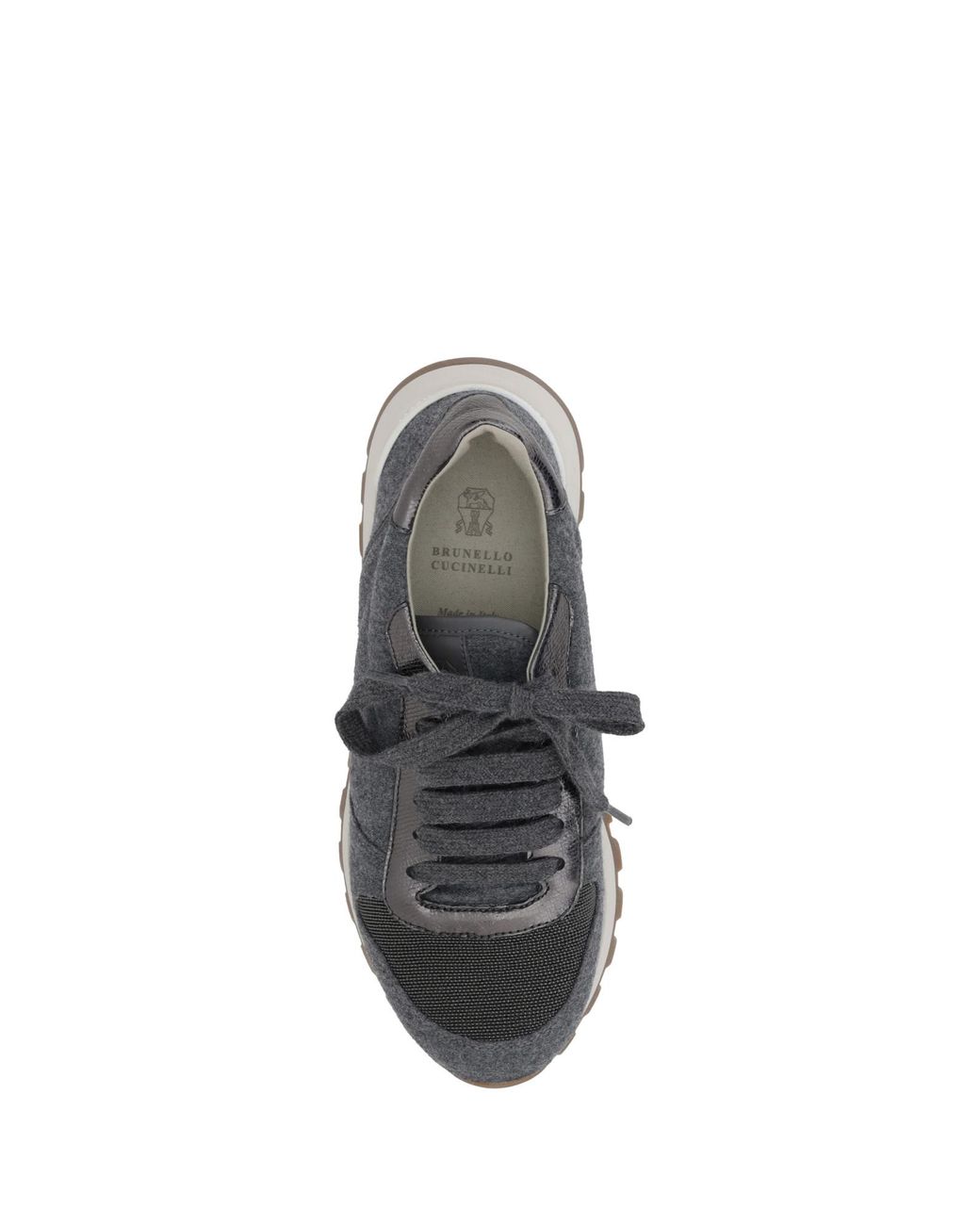 Brunello Cucinelli Gray Lace-Up Sneakers