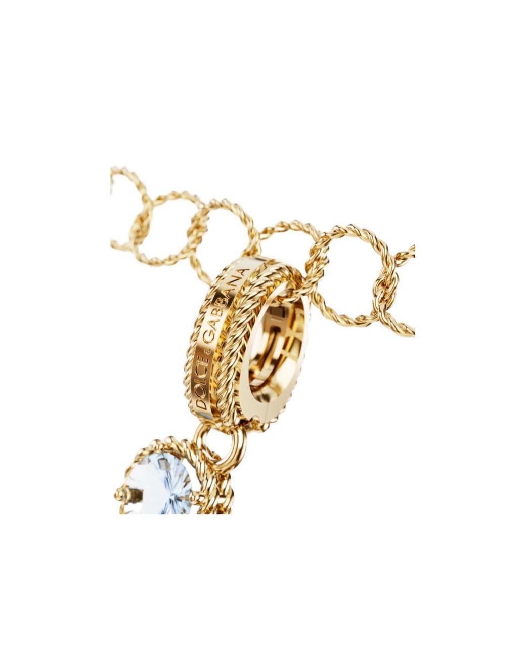 Dolce & Gabbana White 18Kt E Letter Gemstone Pendant