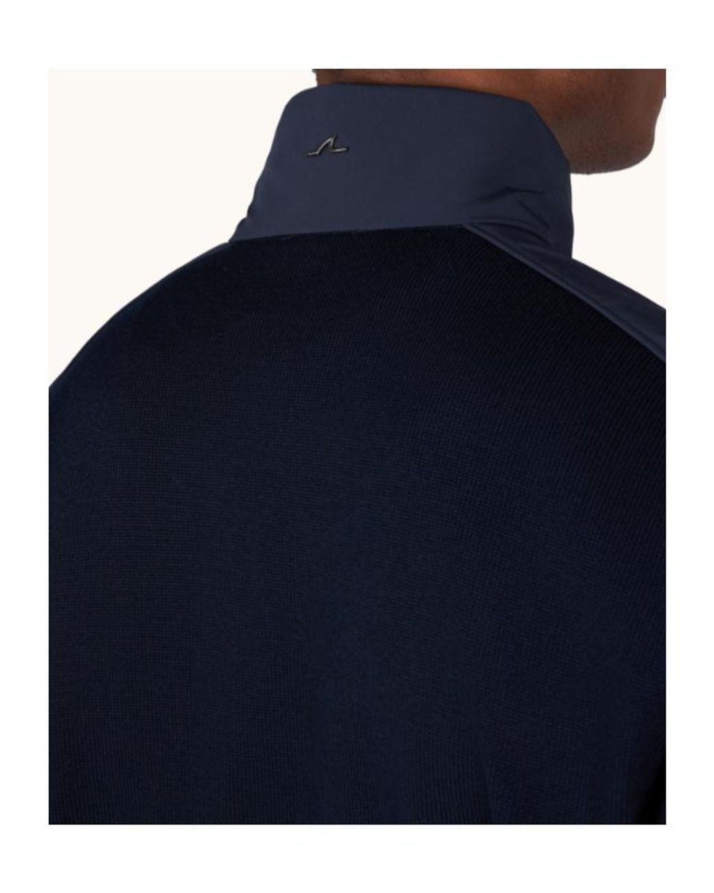 Paul & Shark Blue Contrast Panel Half-Zip Knitted Sweater for men