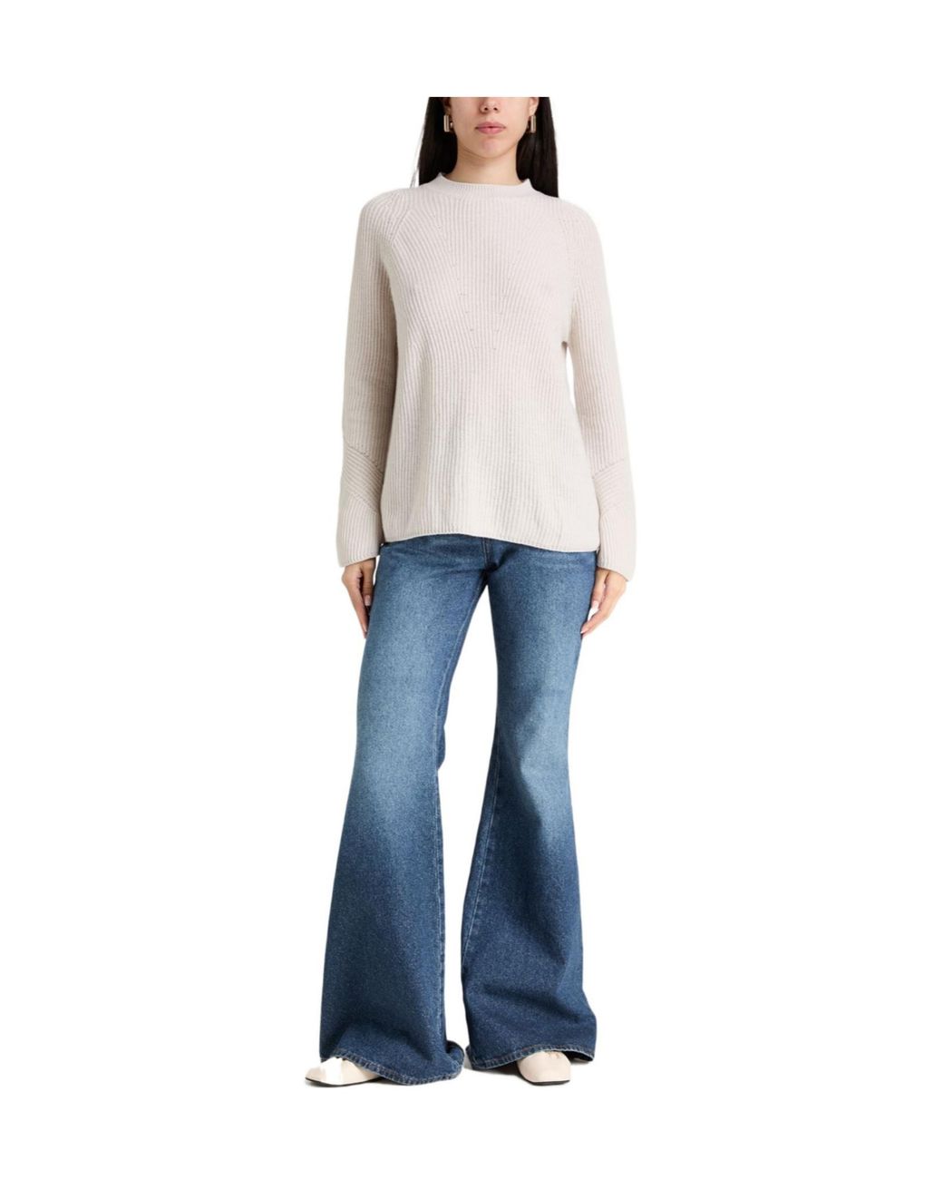 Max Mara White Solid-Color Wool Knitwear