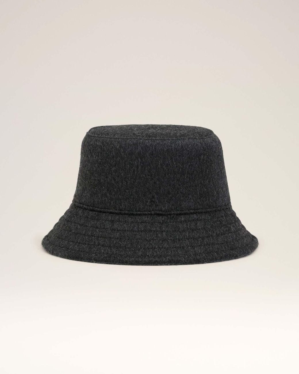 AMI Black Ami De Coeur Embossed Wool Bucket Hat for men