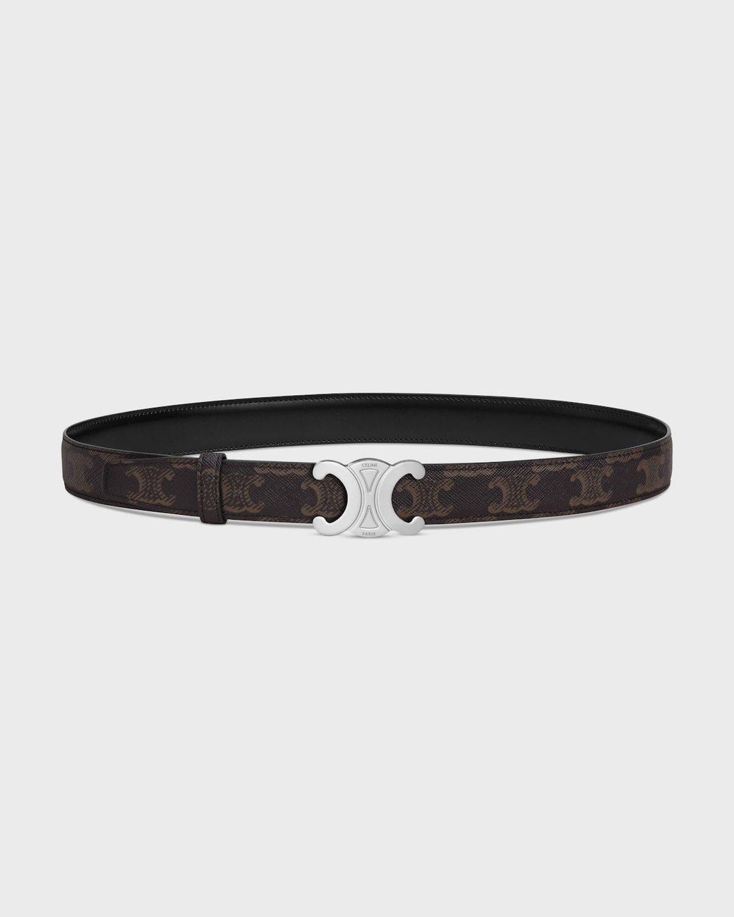 Céline White Triomphe Buckle And Reversible Belt for men