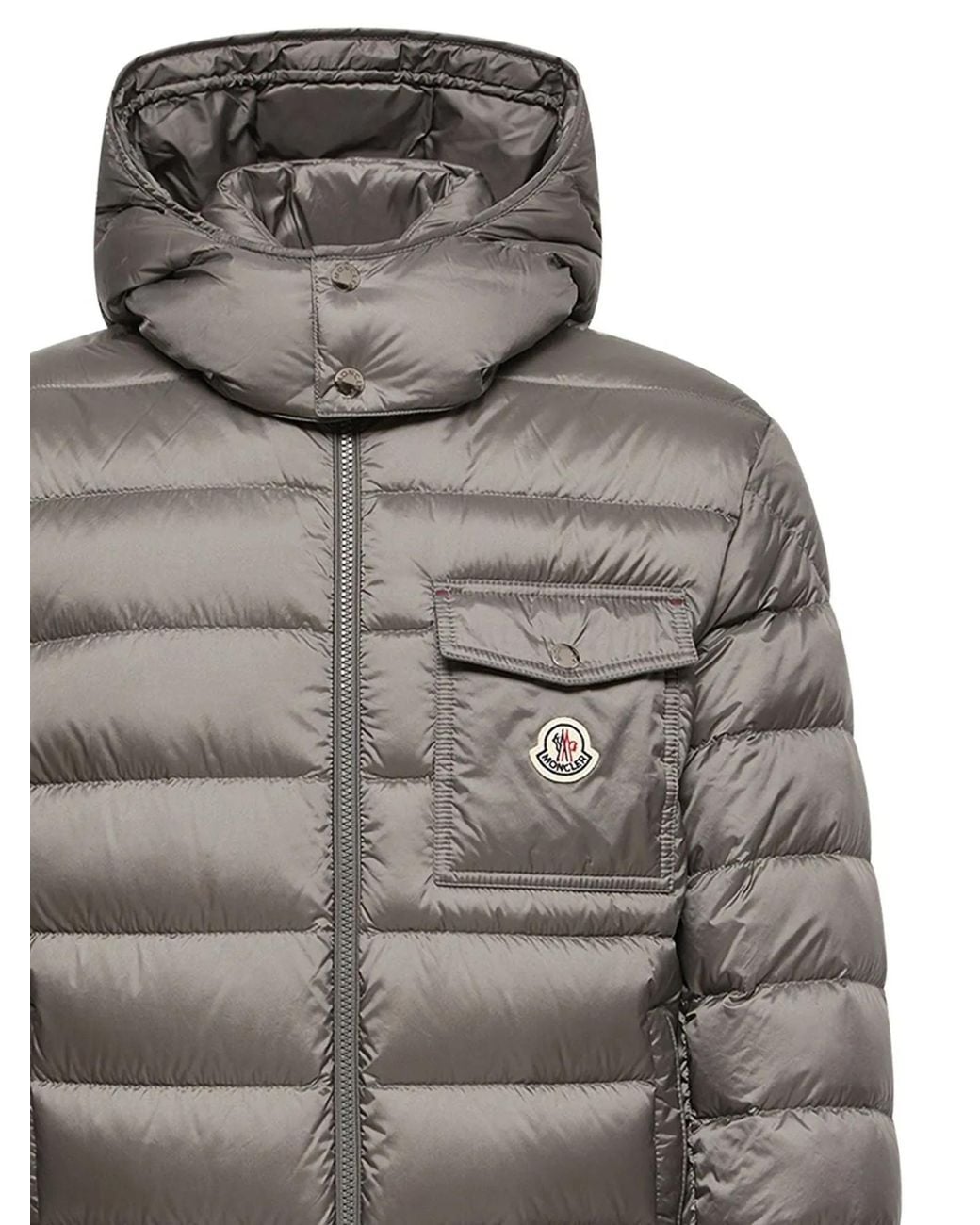 Moncler Gray Verith Hooded Zip-Up Short Puffer Jacket for men