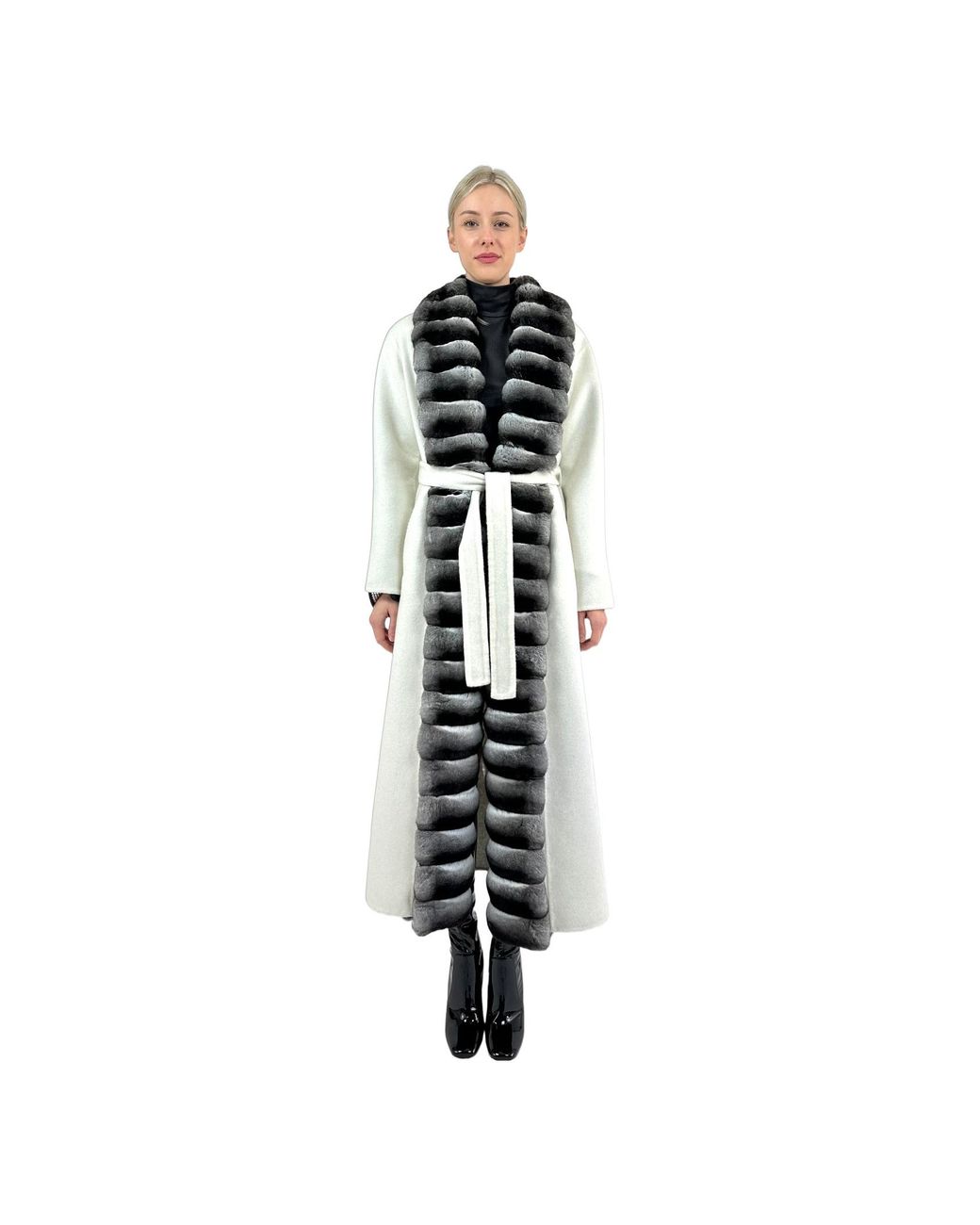 Liska White Lace-Up Coat