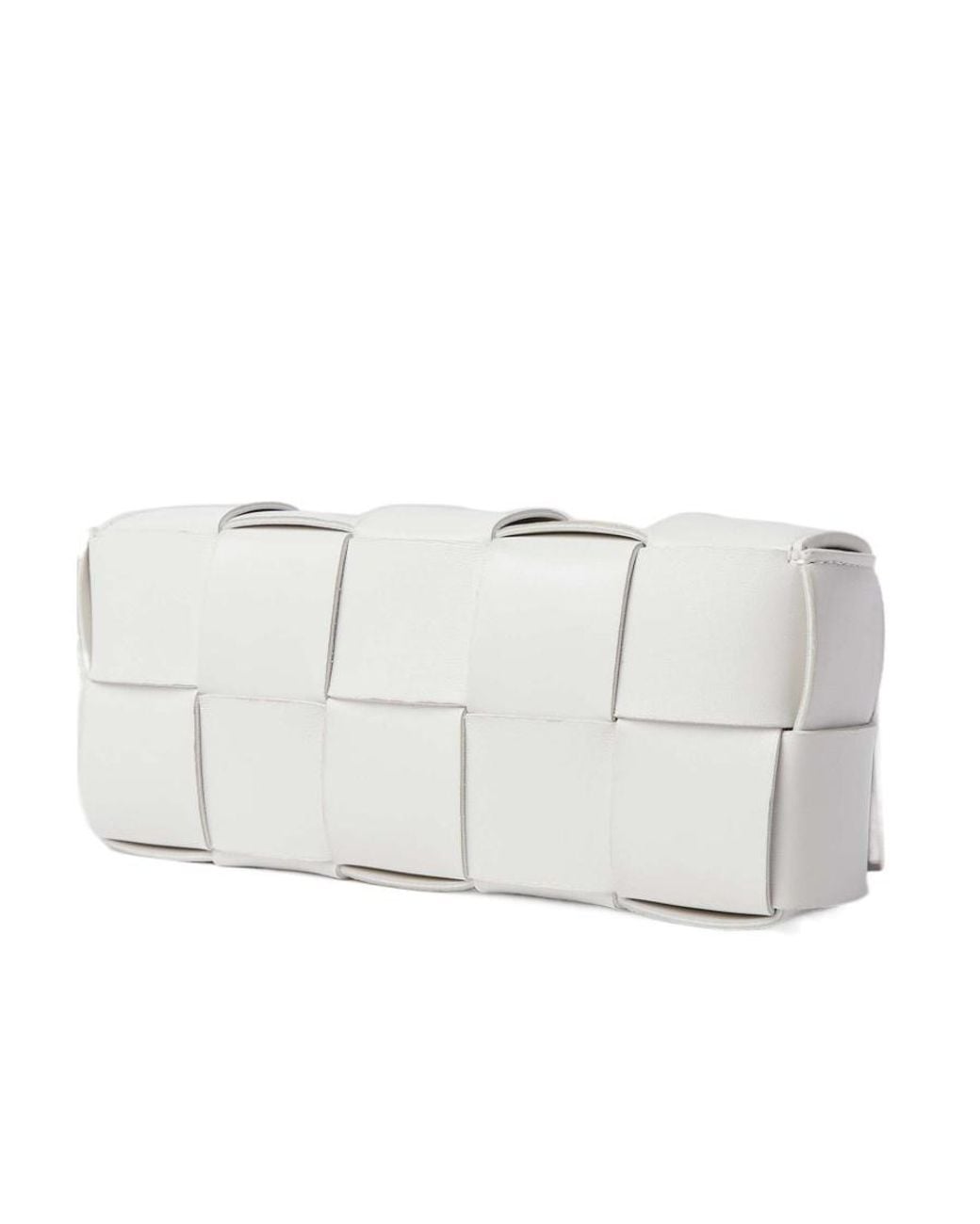 Bottega Veneta White Cassette Chain Shoulder Bag