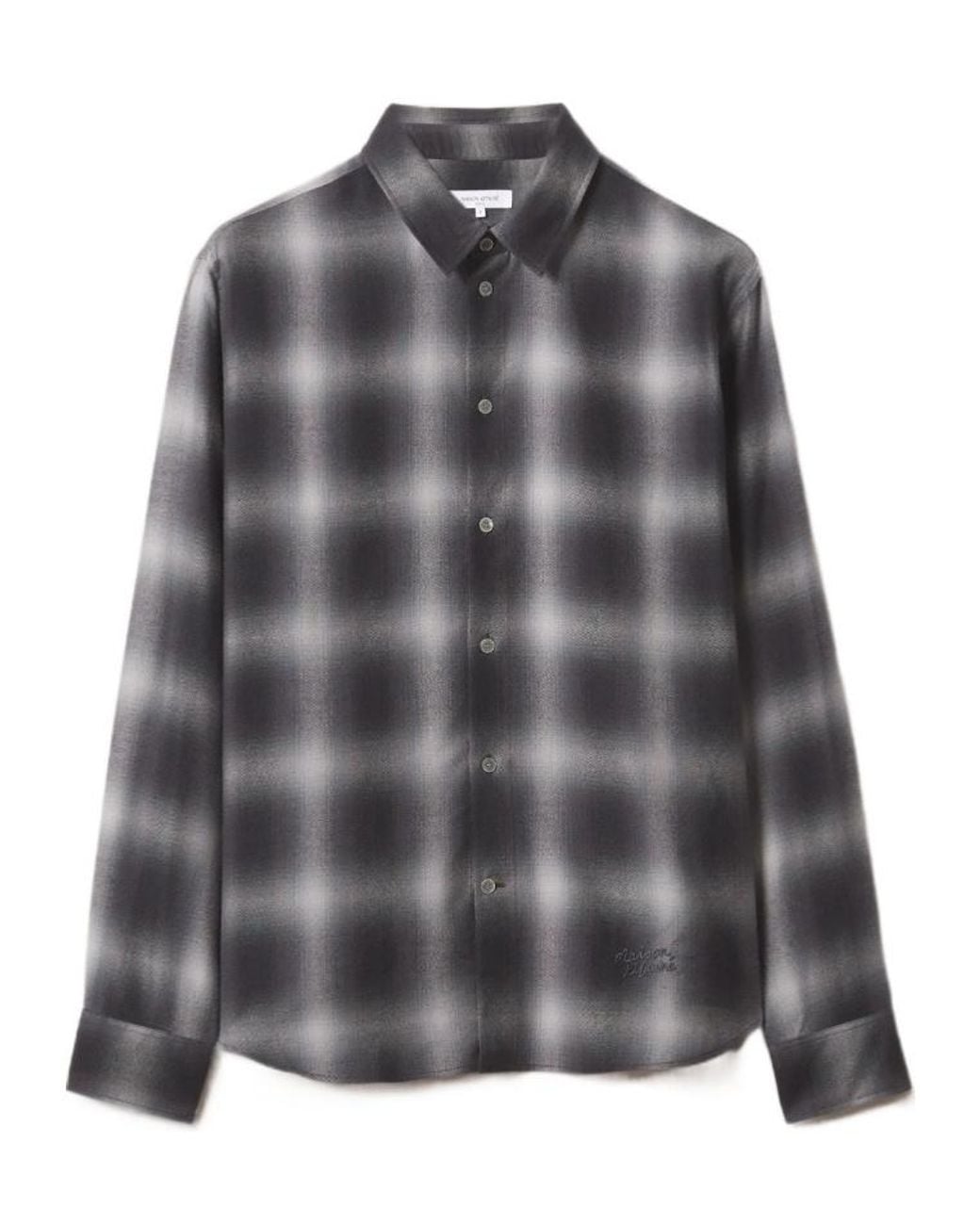 Maison Kitsuné Gray Gradient Check Casual Shirt for men