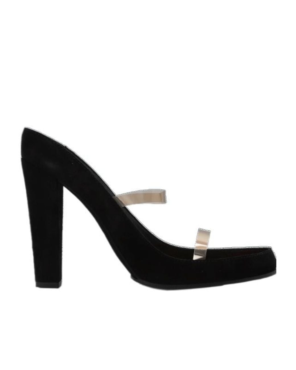 Moschino Black Clear Strap Heeled Sandals