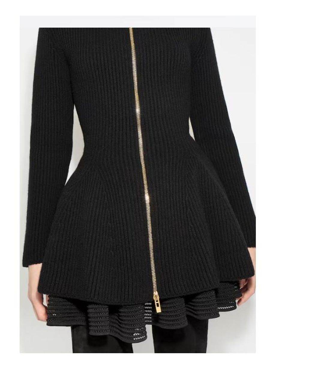 Alaïa Black Peplum Cardigan