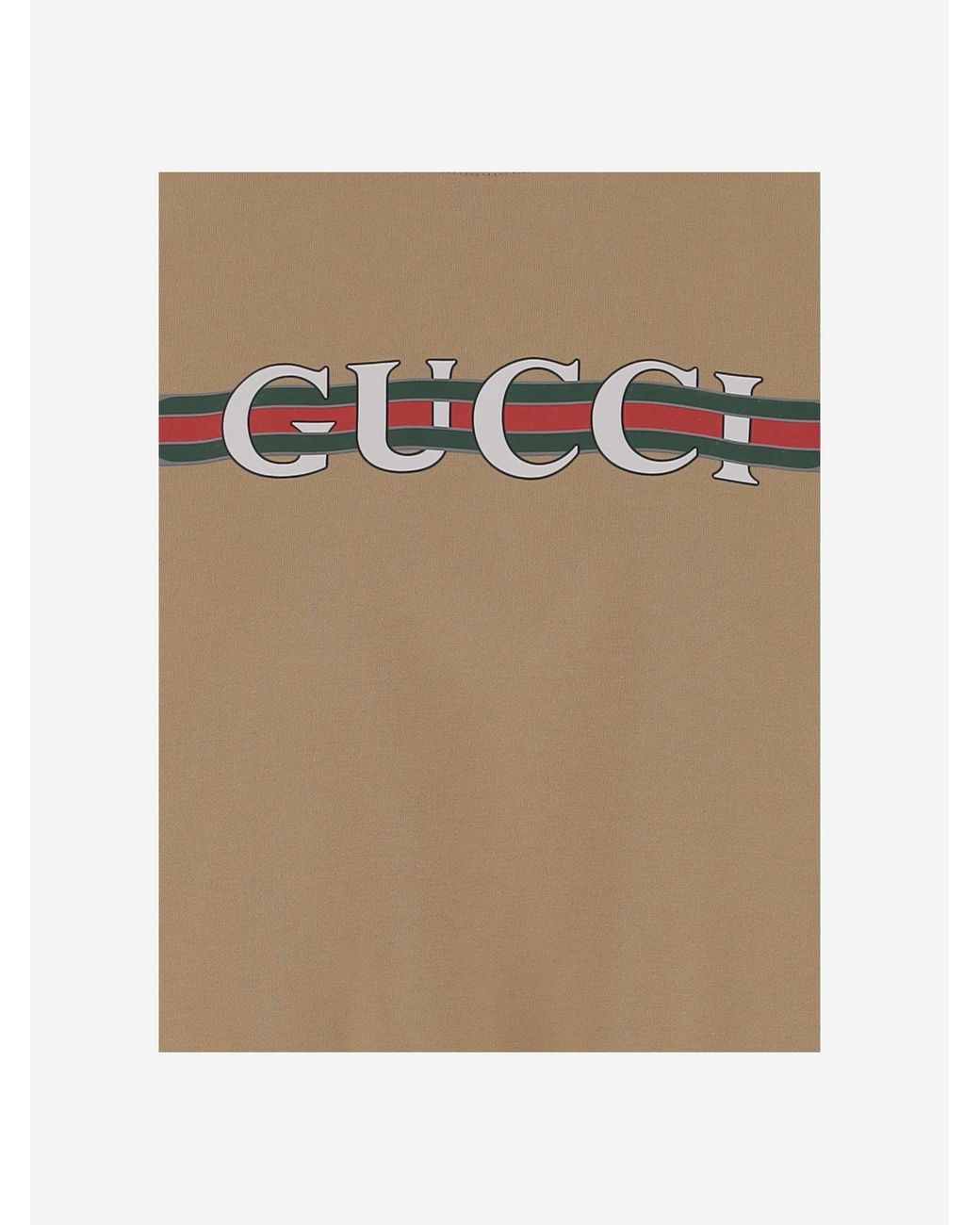 Gucci Natural Logo Printed Crewneck Sweatshirt