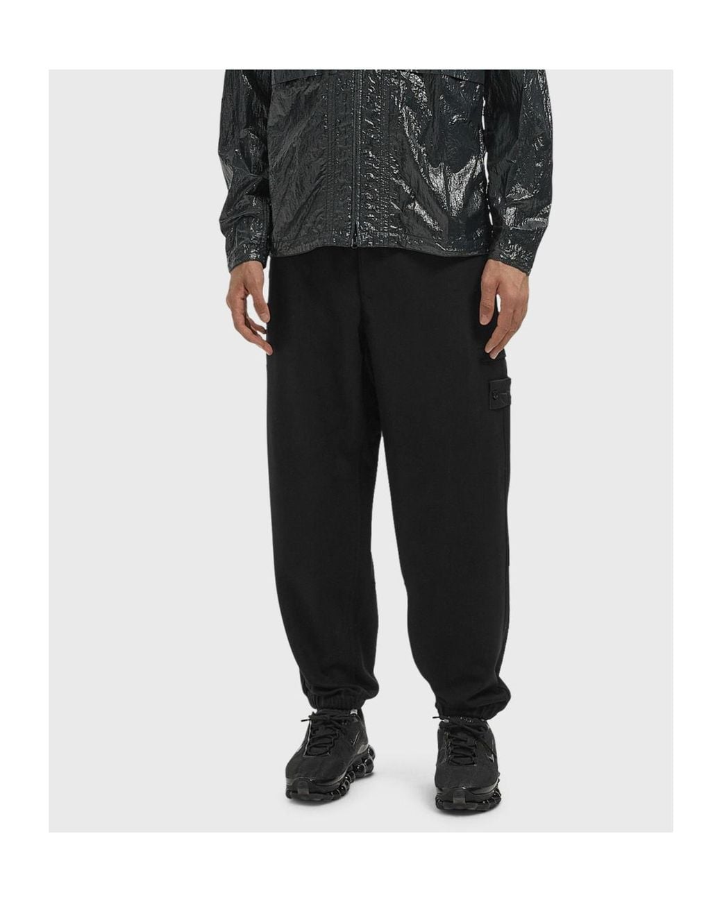 Stone Island Black Ghost Cuffed Trousers for men