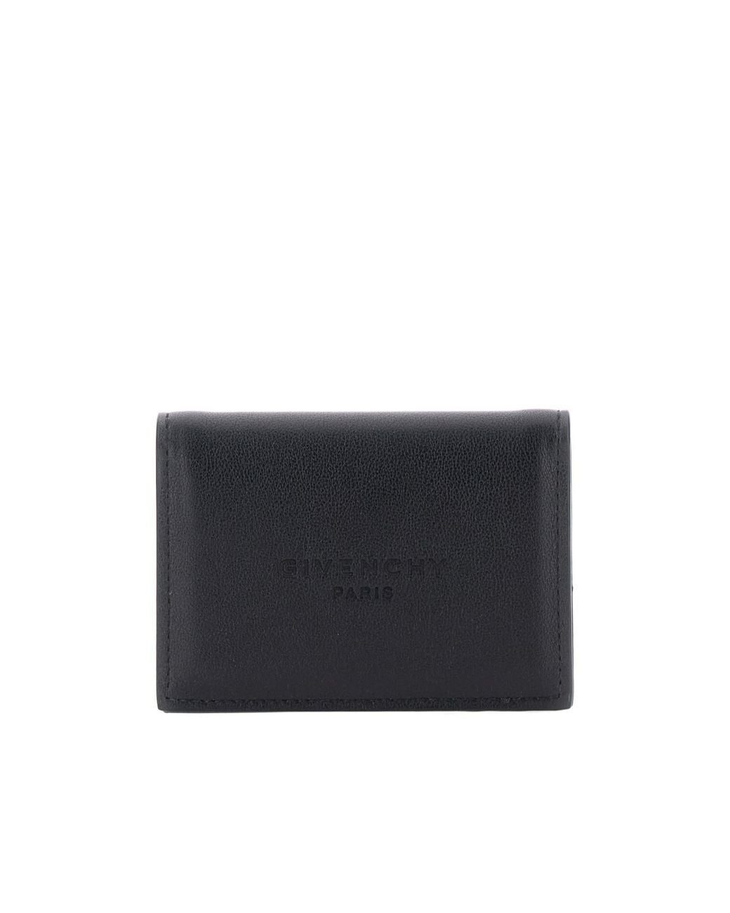 Givenchy Black Logo Embossed Bi-Fold Wallet for men