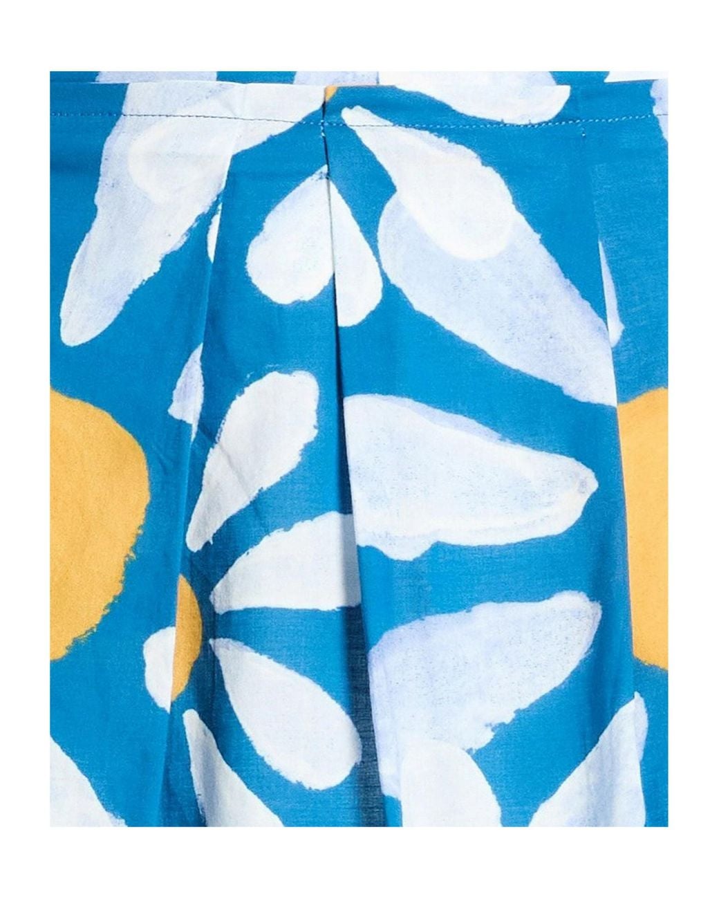 Marni Blue Pleated Floral Skirt