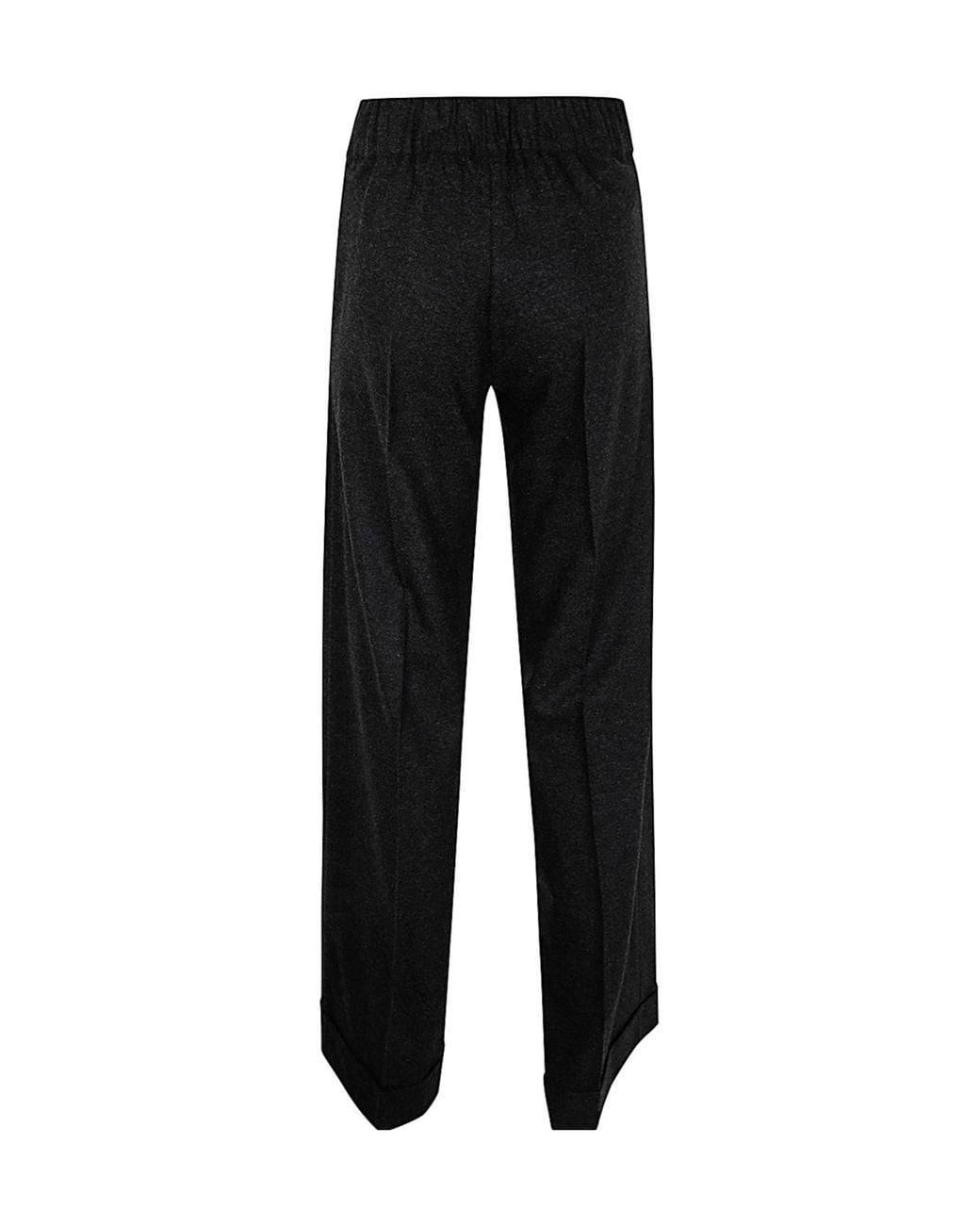 D.exterior Black Card Flannel Wide Leg Trousers