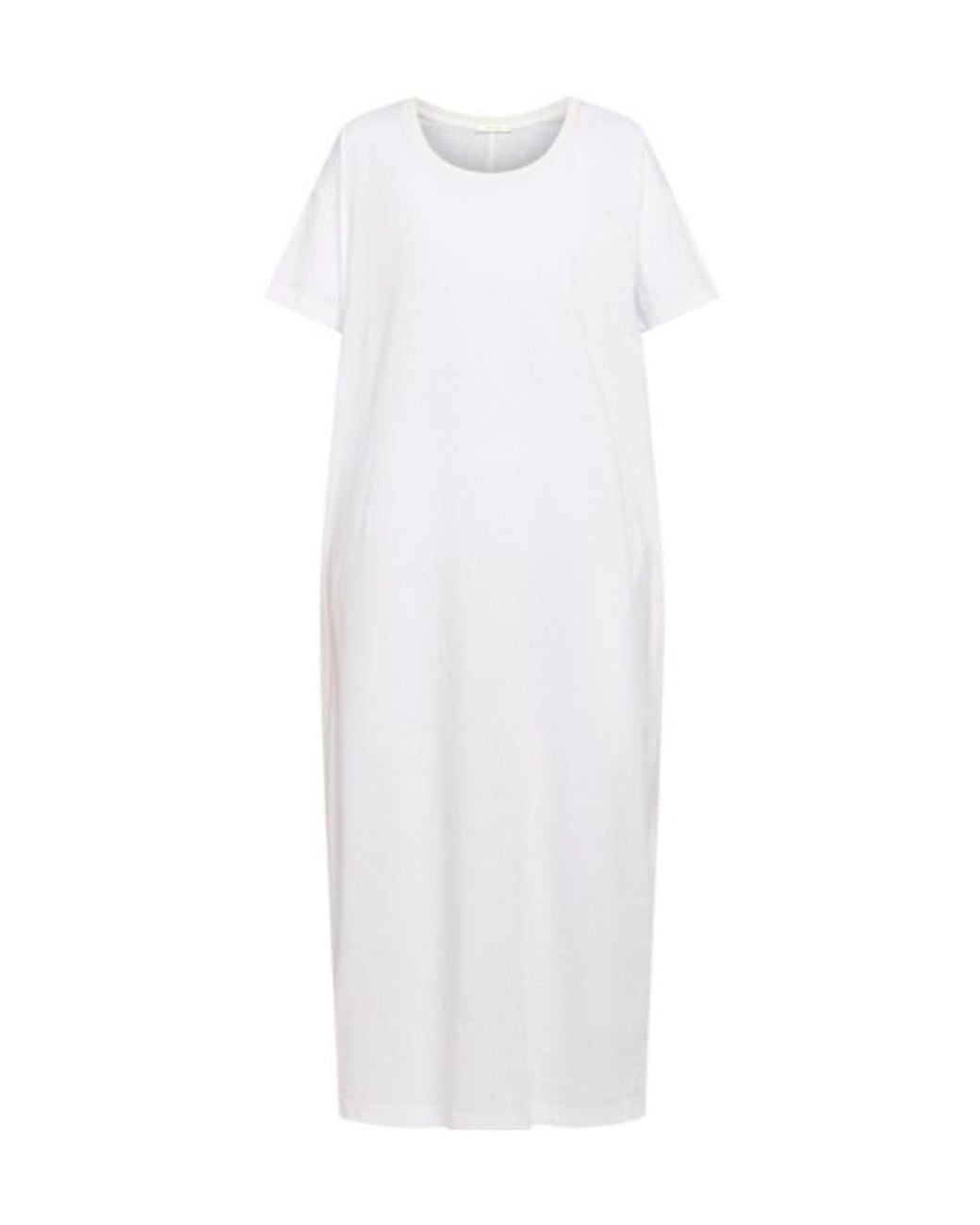 The Row White Rakira Short Sleeve Cotton Midi Dress