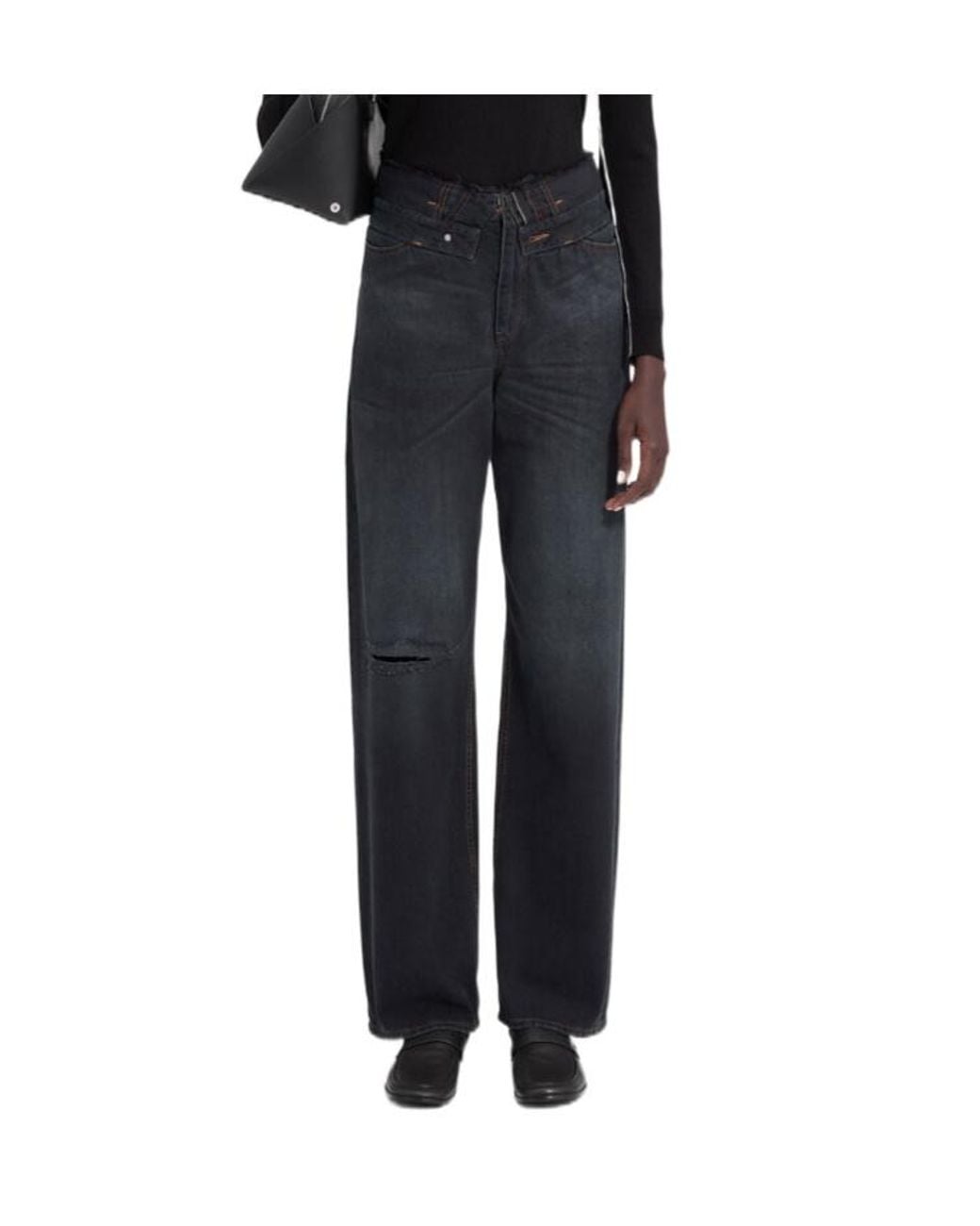 MM6 by Maison Margiela Black Straight-Leg Jeans