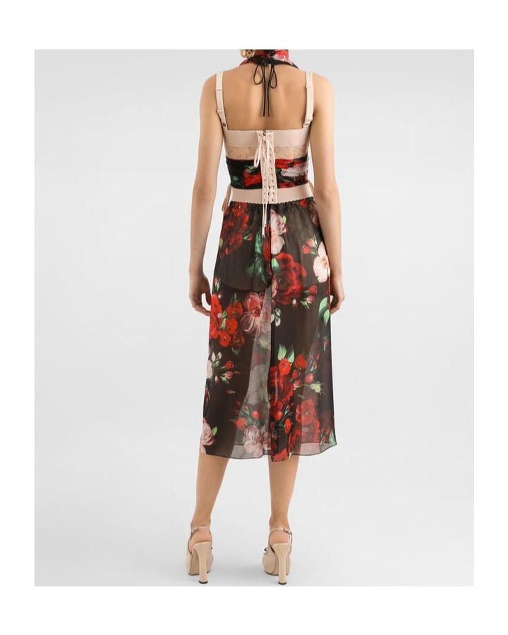 Dolce & Gabbana Red Floral-Print Top