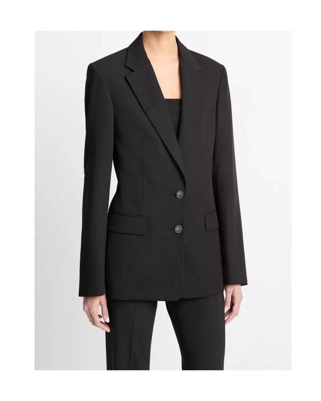 Vince Black Button-Fastening Cotton Jacket