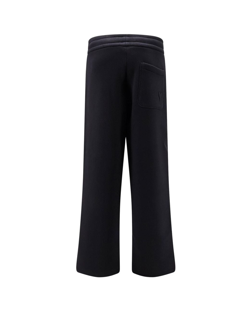 AMI Black Ami De Coeur Logo Embossed Joggings for men
