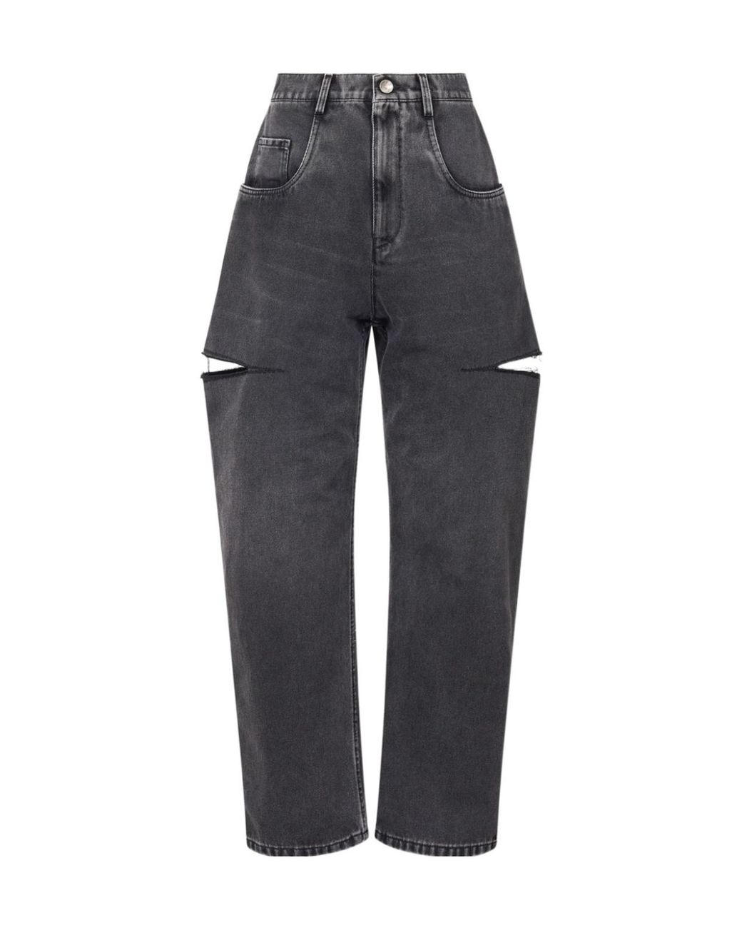 Maison Margiela Gray High Waist Cut-Out Jeans