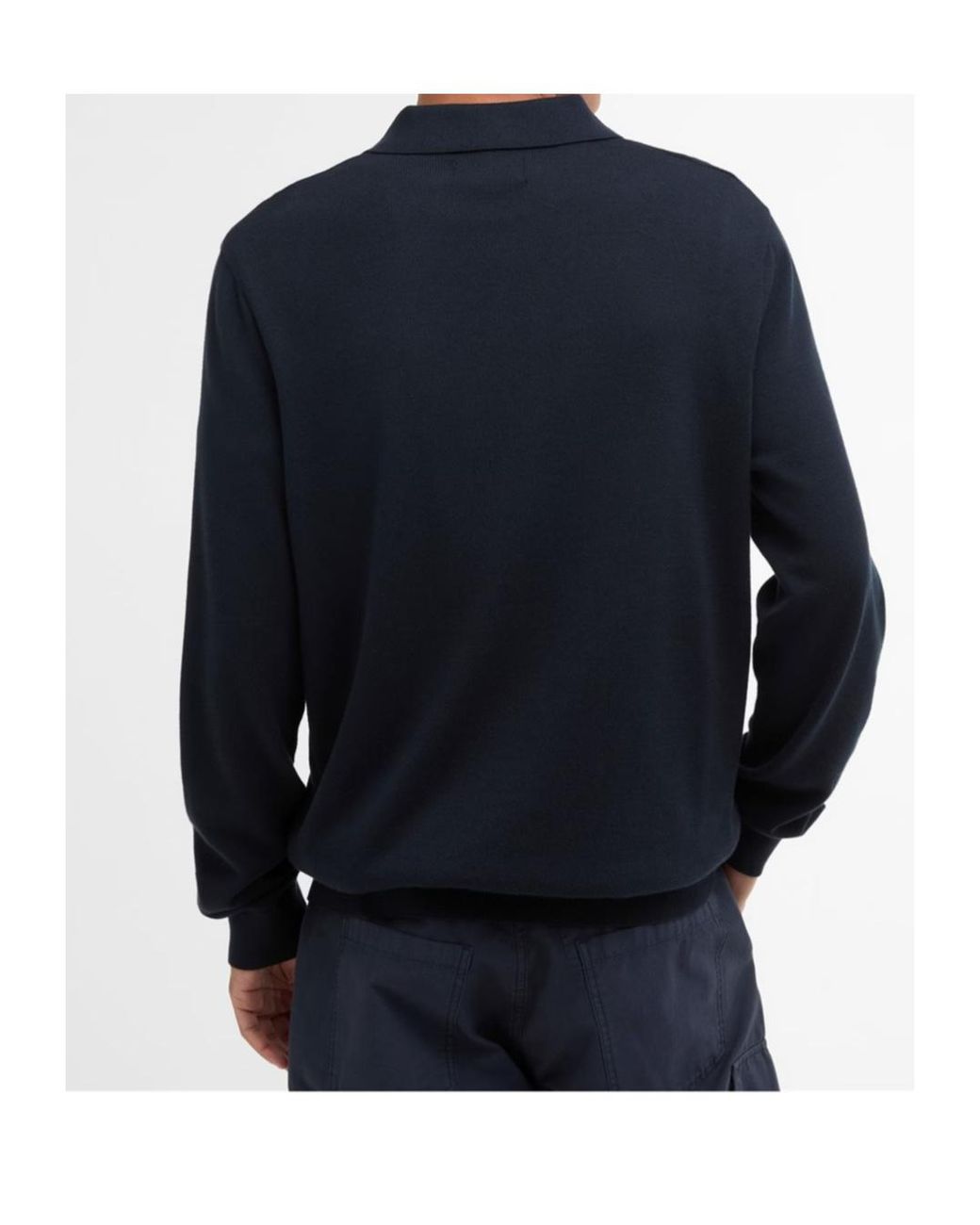 Barbour Blue Knitted Polo for men