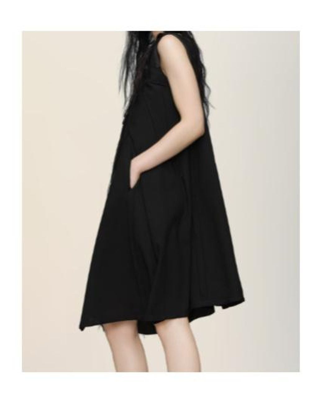 Maison Margiela Black Sleeveless Asymmetric Midi Dress