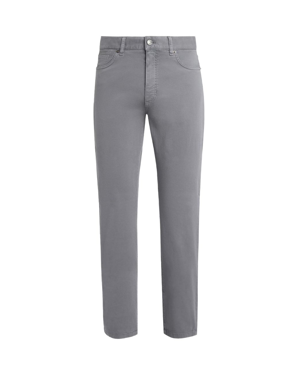 Zegna Gray Logo Patch Slim-Cut Jeans for men