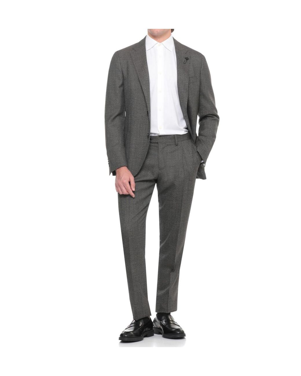 Lardini Gray Single-Breasted Tailored Suit for men