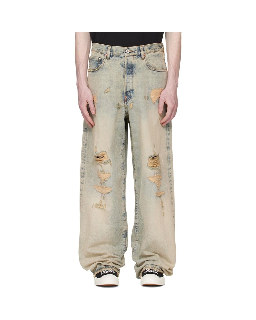 KENZO Green Turn Up Wide Fit Jeans for men