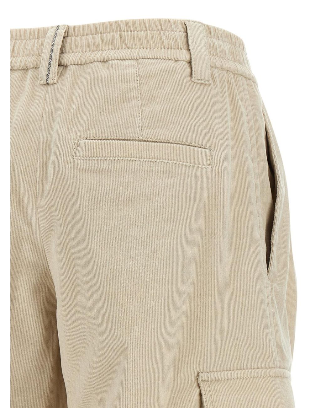 Brunello Cucinelli Natural 'Baggy Cargo' Pants