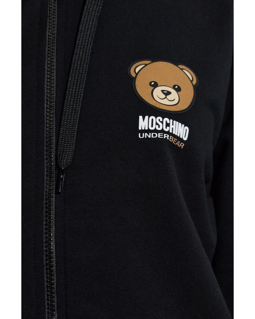 Moschino Blue Zip Up Hooded Sweatshirt