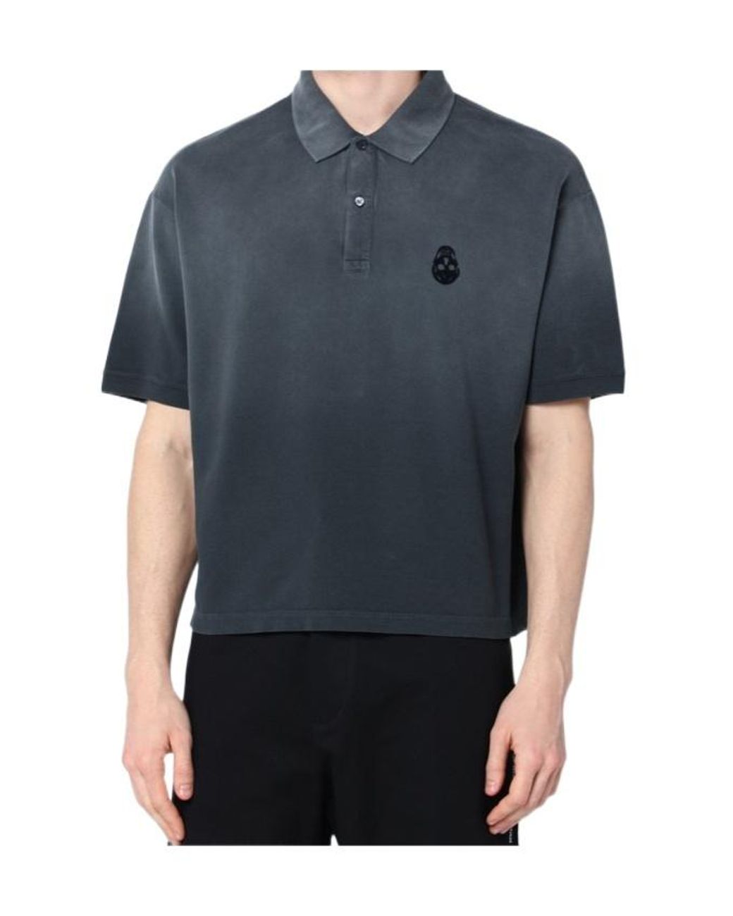 McQueen Blue Gradient Short-Sleeve Polo Shirt for men