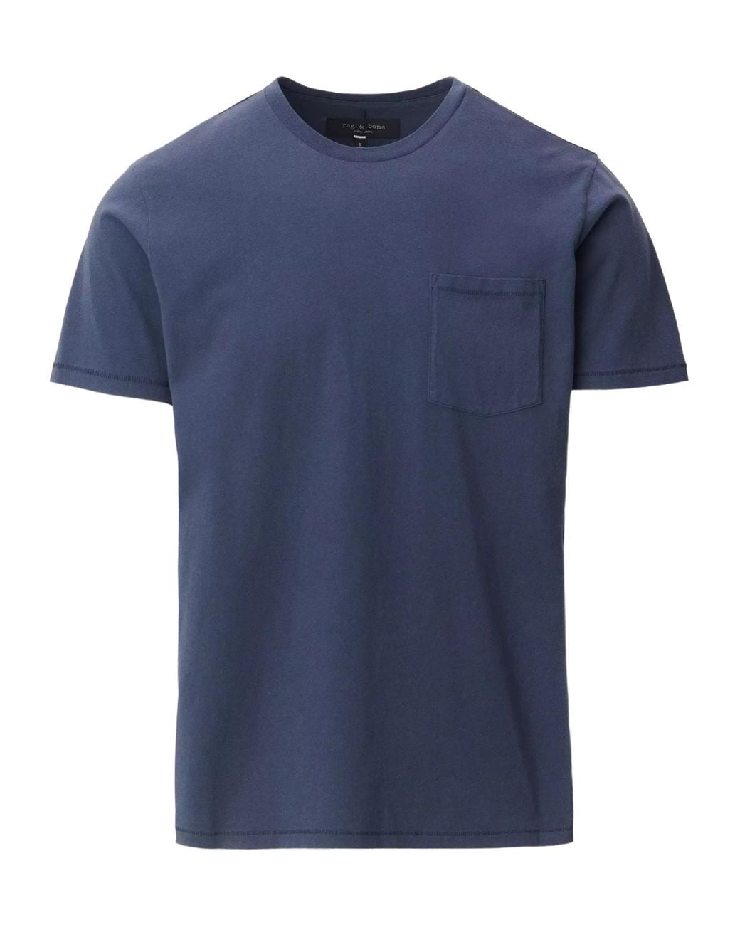 Rag & Bone Blue Apos;S Cotton Garment-Dyed Pocket T-Shirt for men