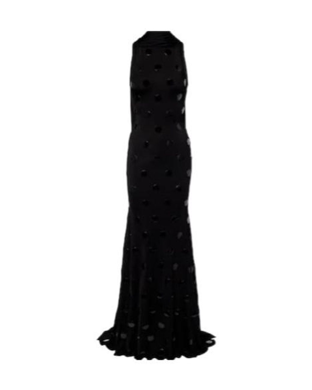 David Koma Black Embellished Scarf-Detail Jersey Gown