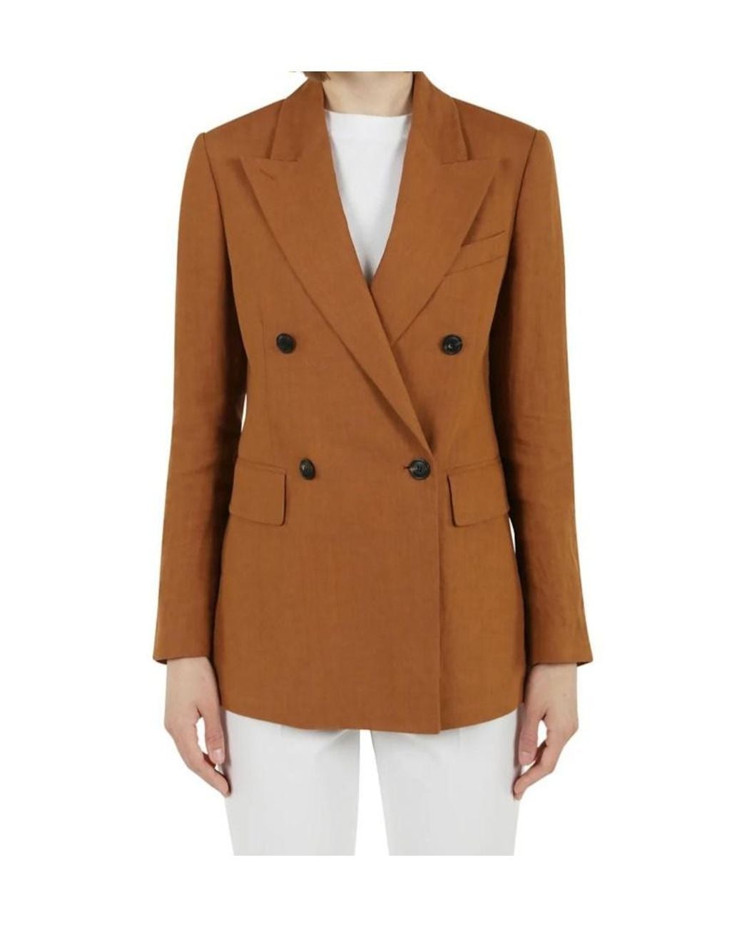 Eleventy Brown Double Breasted Long Sleeved Jacket