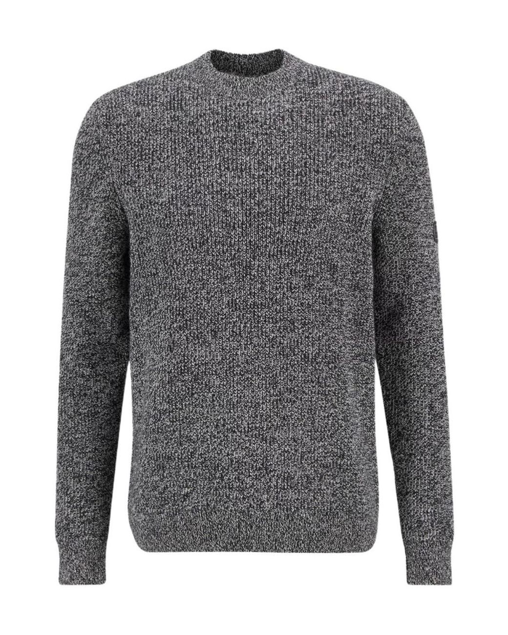 Barbour Gray Declan Yarn Twist Crew Neck Jumper for men