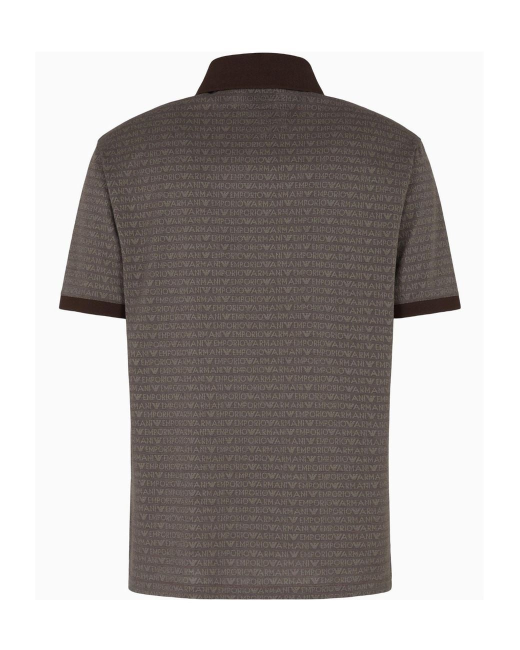 Emporio Armani Gray Allover Subtle Pattern Shortsleeve Polo Shirt for men