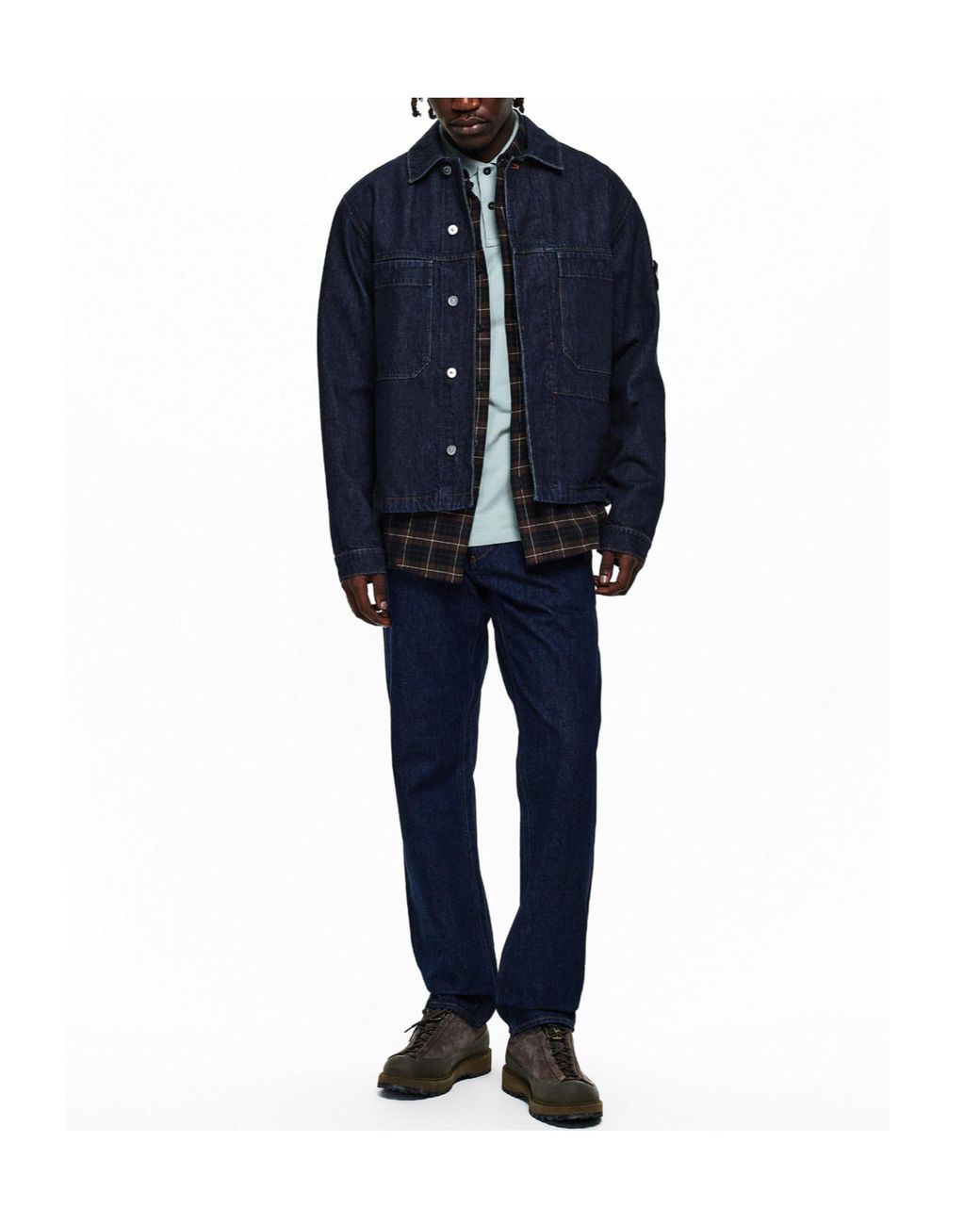 Stone Island Blue Practical Denim Jacket for men