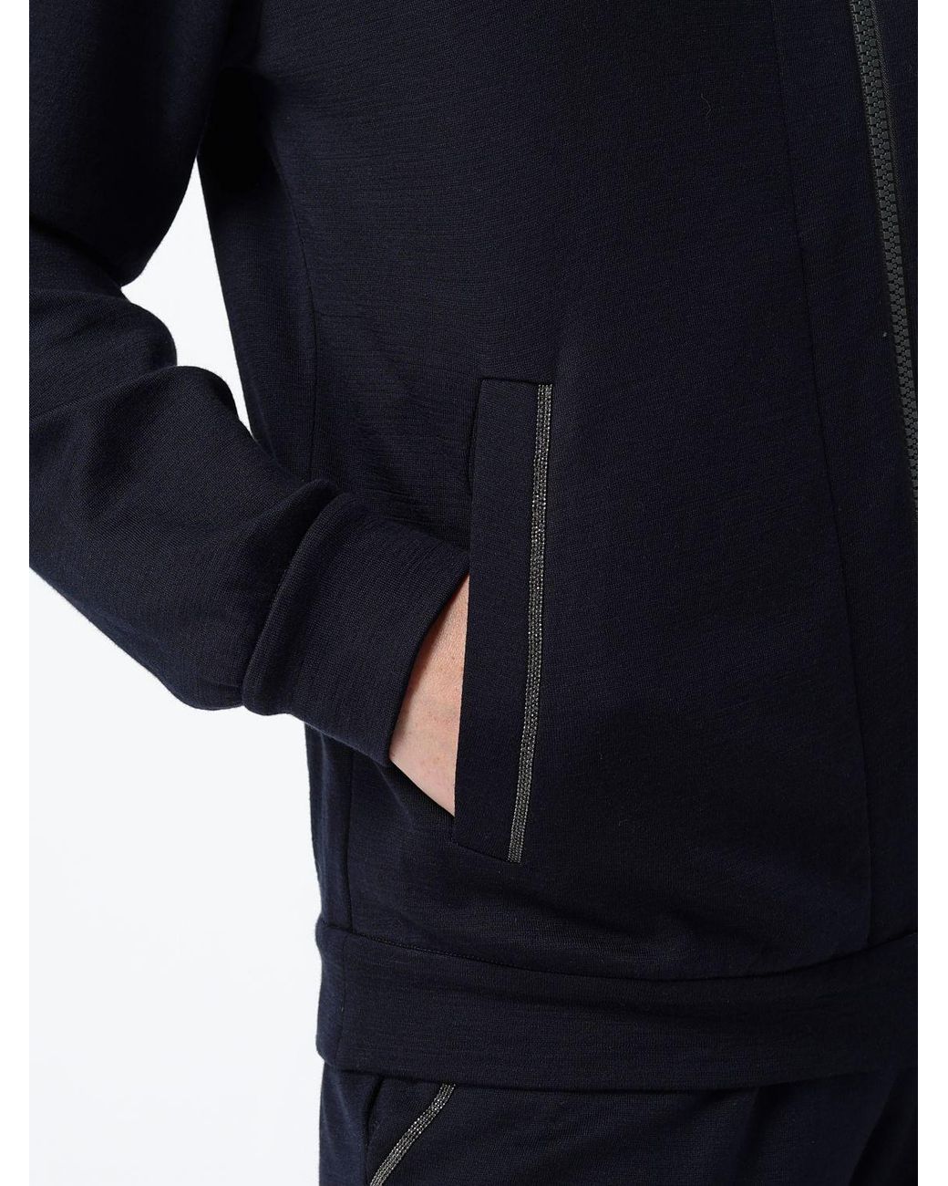 Brunello Cucinelli Black Zip-Up Hoodie