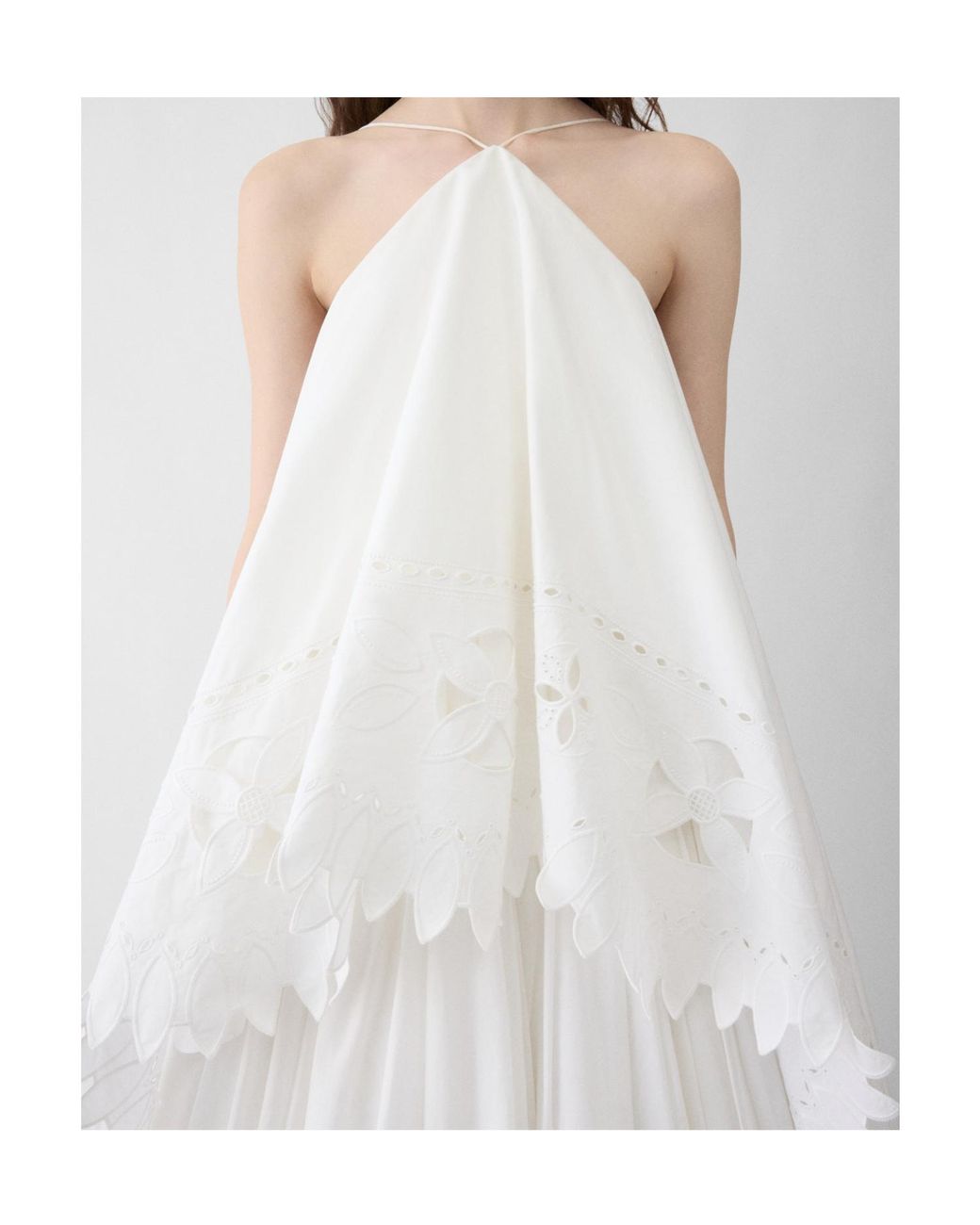 Jacquemus White Layered Embroidered Dress