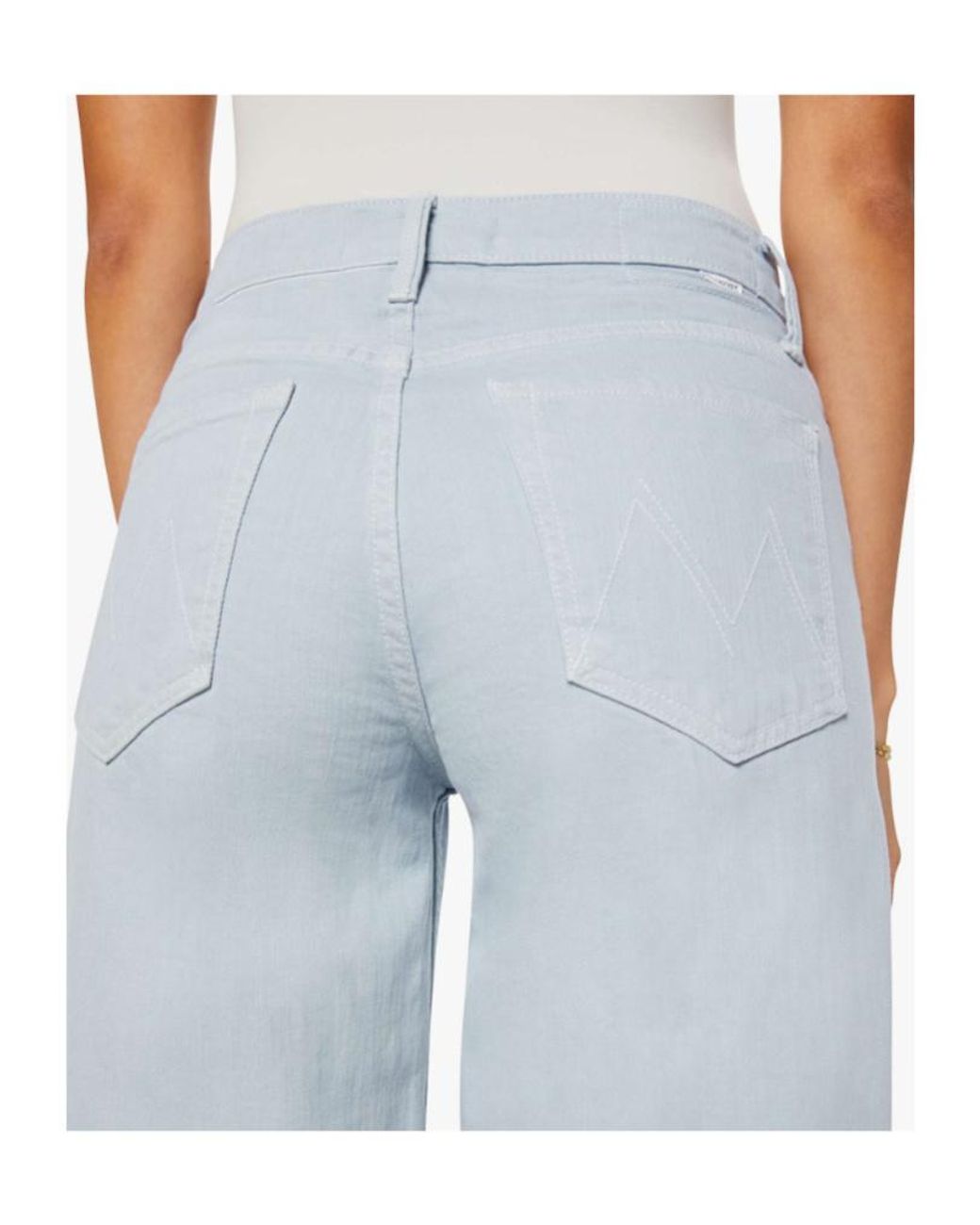 Mother Blue Wide-Leg Jeans