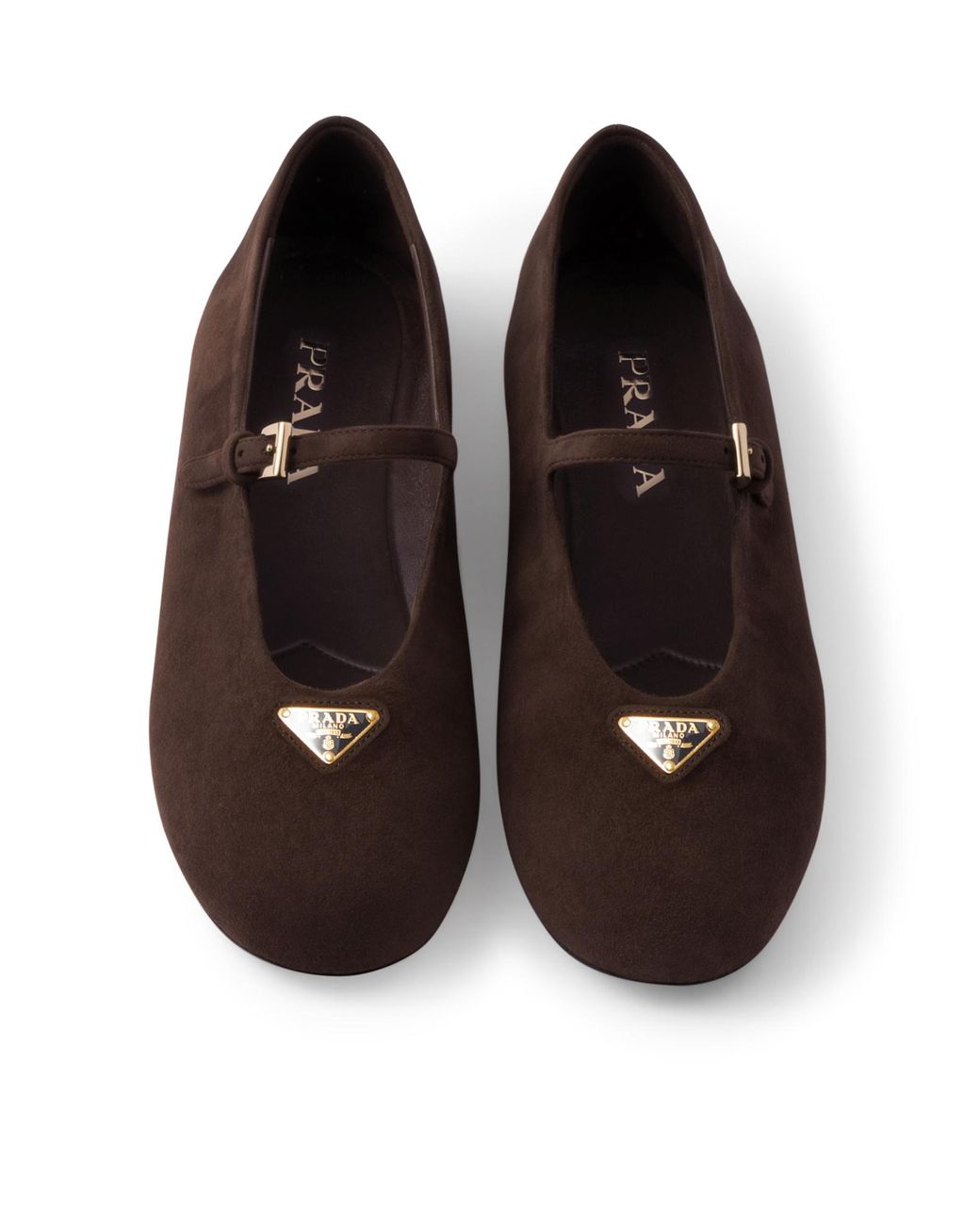 Prada Brown Suede Ballerinas