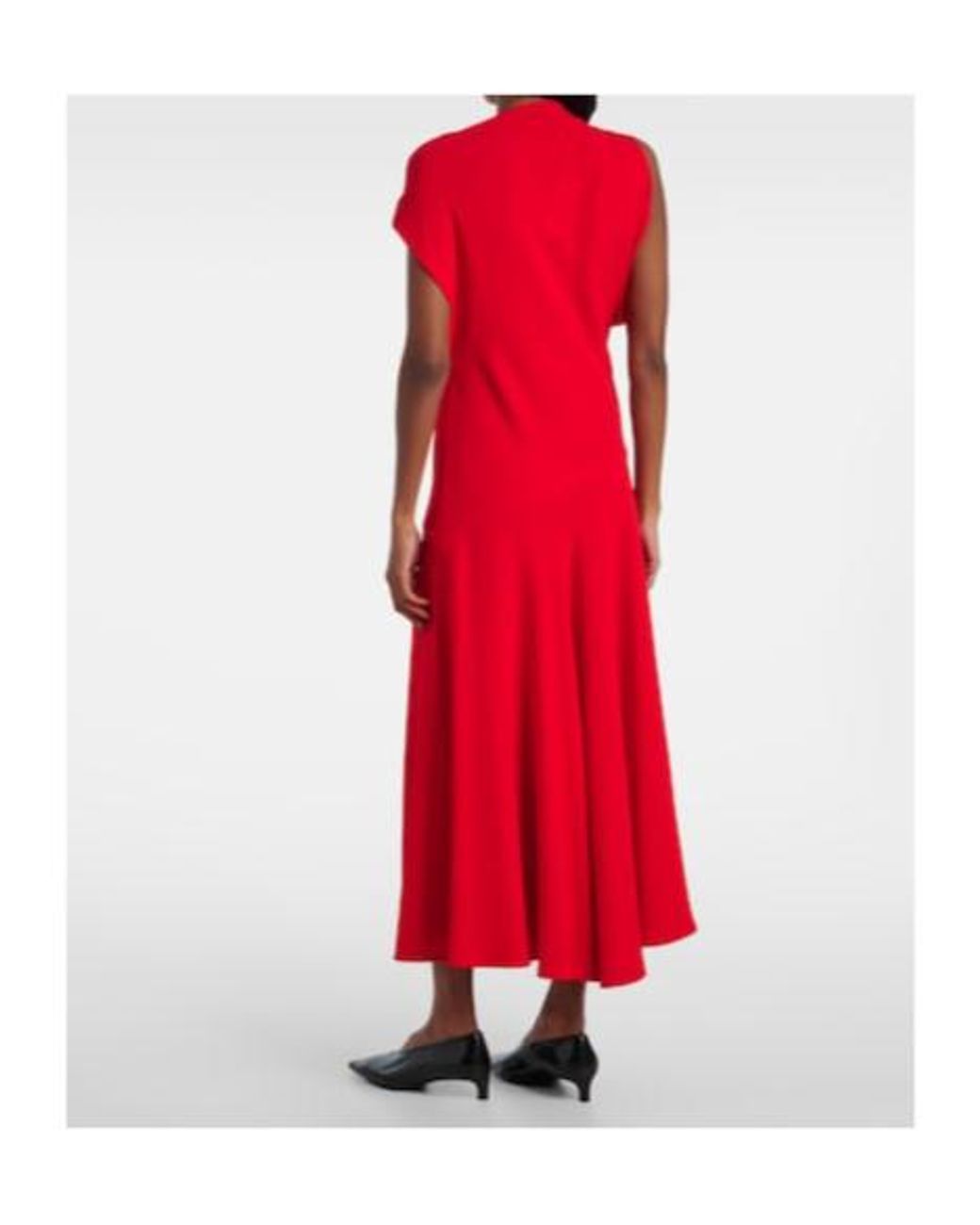 Proenza Schouler Red Rue Asymmetric Crepe Maxi Dress
